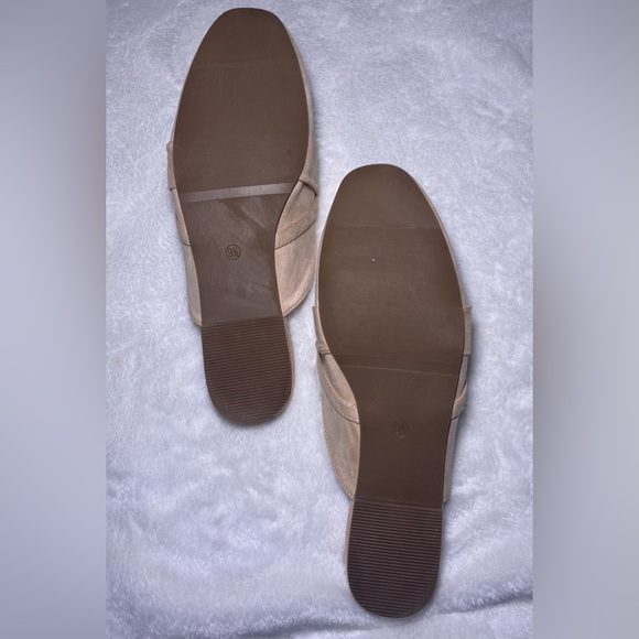 LAICIGO Women's Flat Mules Closed Square Toe Backless Slip on Suede Loaf… - Picture 9 of 10